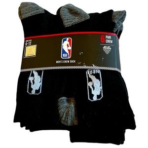 NBA Mens Crew Black Socks NWT